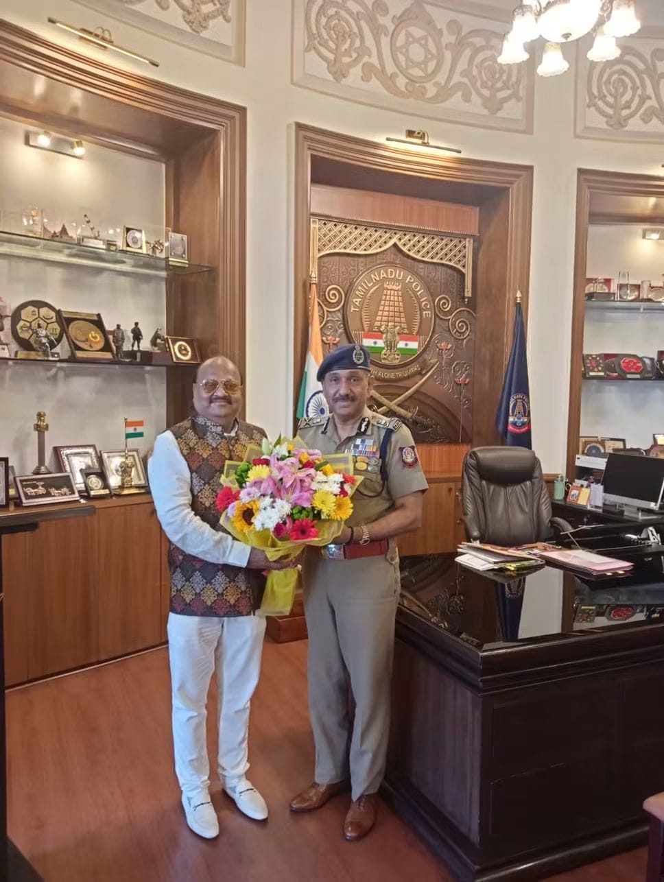 Pyarelal Gundecha felicitation of honorable official — Yash Veera Films Chennai