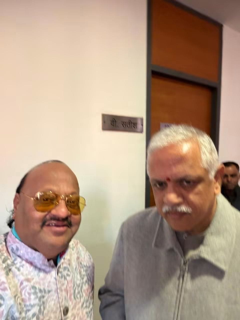 Pyarelal Gundecha felicitation photo with honorable guest — Yash Veera Films