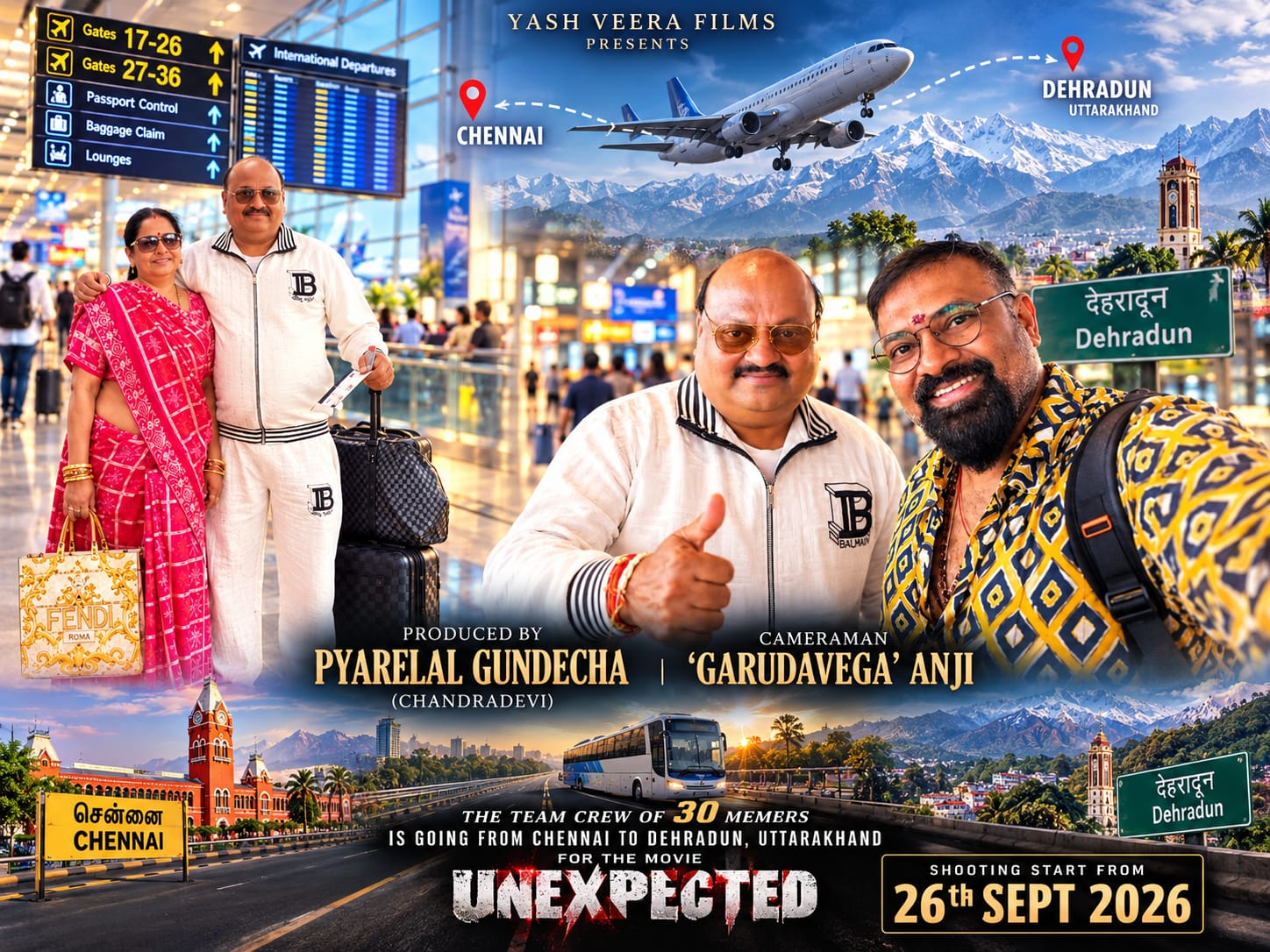 Pyarelal Gundecha Pan-Indian movie — 30-member crew heading from Chennai to Dehradun, Uttarakhand